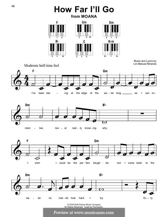 Piano version: Easy notes by Lin-Manuel Miranda