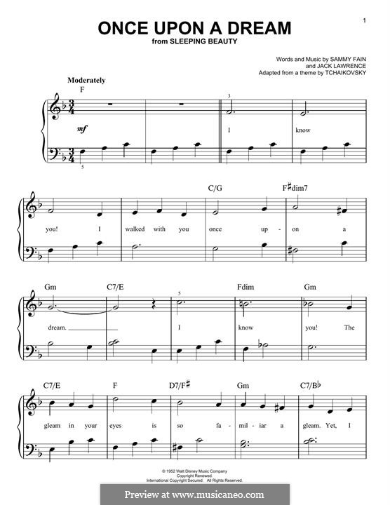 Once Upon A Dream (from Sleeping Beauty): Für Klavier by Jack Lawrence, Sammy Fain