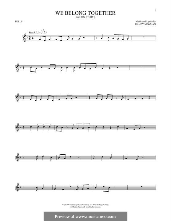 We Belong Together (from Toy Story 3): For glockenspiel by Randy Newman