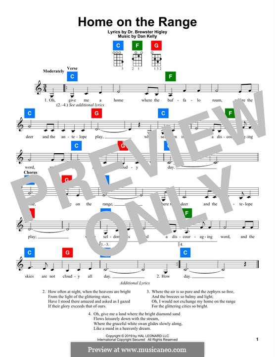 Home on the Range: Für Ukulele by Daniel E. Kelley