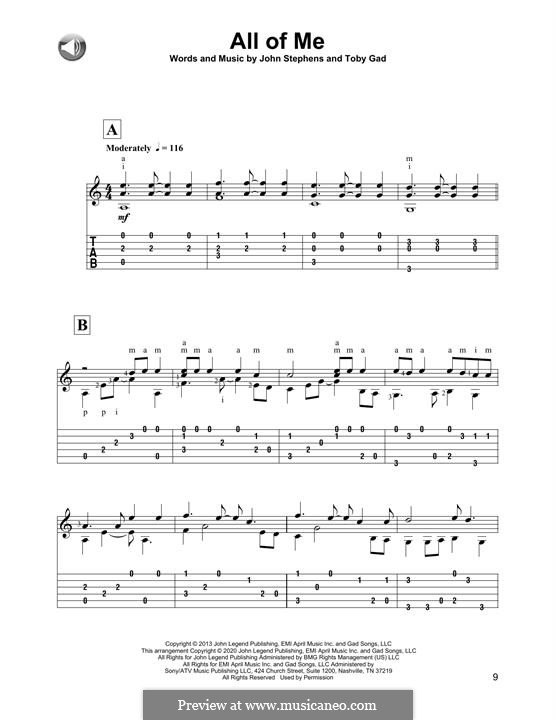 All of Me: Für Gitarre by John Stephens, Tobias Gad