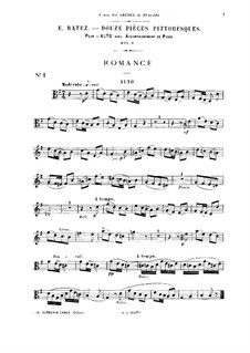 Douze pièces pittoresques, Op.8: Solostimme by Emile Pierre Ratez