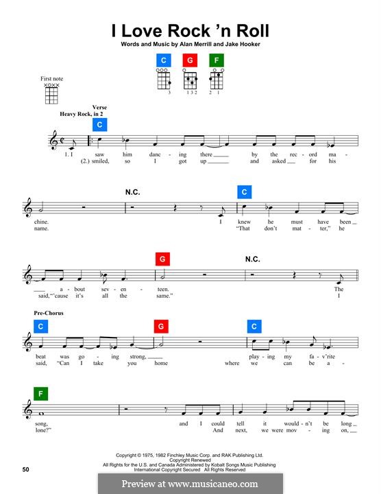 I Love Rock 'n Roll: Für Ukulele by Alan Merrill, Jake Hooker