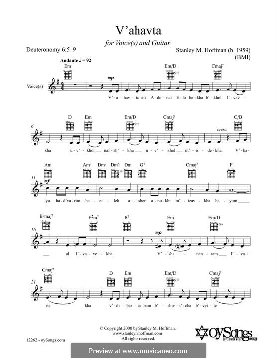 V'ahatva: Für Keyboard by Stanley Hoffman