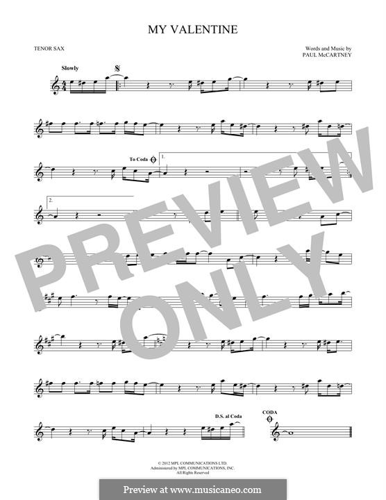 My Valentine: Für Tenorsaxophon by Paul McCartney