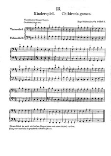 Stücke für zwei Cellos, Op.19: Heft II, Nr.13-20 by Hugo Schlemüller