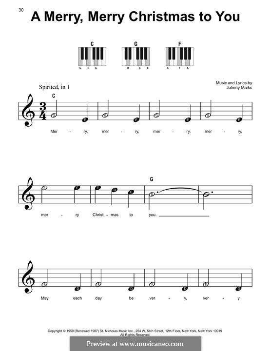 A Merry, Merry Christmas to You: Für Klavier, leicht by Johnny Marks