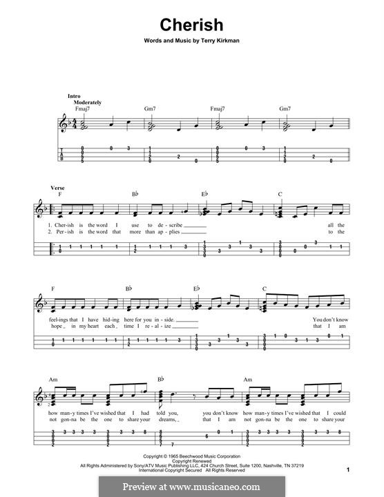 Cherish (The Association): Für Ukulele by Terry Kirkman