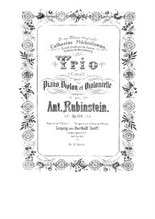 Klaviertrio Nr.5 in c-Moll, Op.108: Vollpartitur, Stimmen by Anton Rubinstein