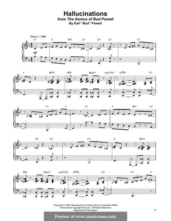 Hallucinations: Für Klavier by Bud Powell