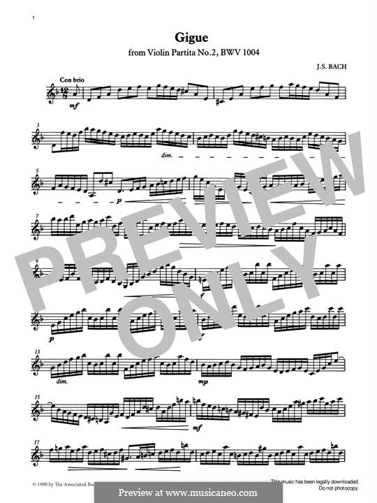 Partita für Violine Nr.2 in d-Moll, BWV 1004: Gigue. Arrangemenr for percussion by Johann Sebastian Bach