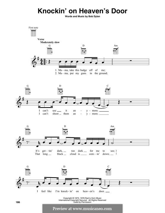 Knockin' on Heaven's Door: Für Ukulele by Bob Dylan