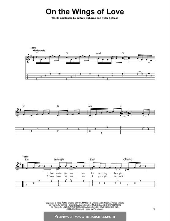 On the Wings of Love: Für Ukulele by Peter Schless