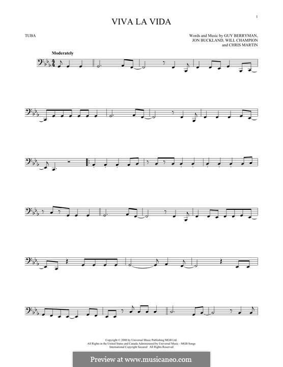 Instrumental version: For tuba by Chris Martin, Guy Berryman, Jonny Buckland, Will Champion