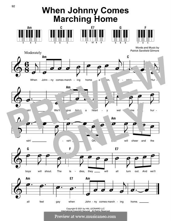When Johnny Comes Marching Home: Für Klavier by Patrick Sarsfield Gilmore