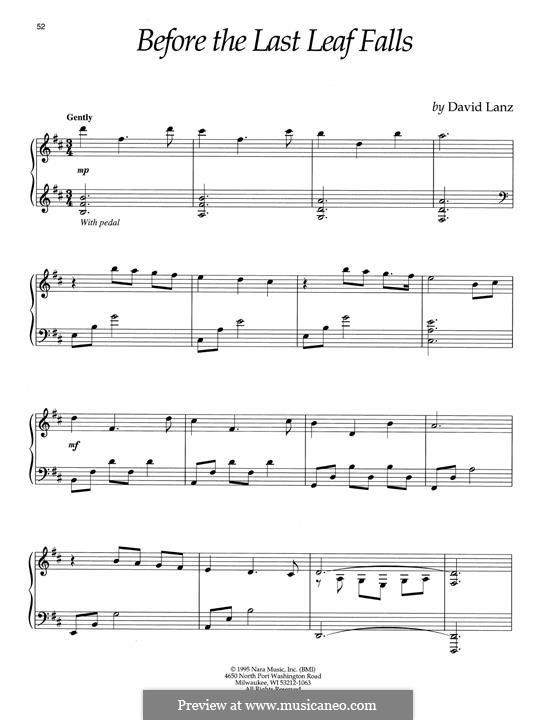 Before the Last Leaf Falls: Für Klavier by David Lanz