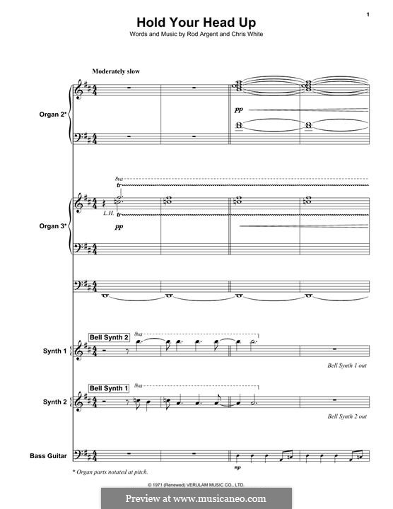 Hold Your Head Up: Keyboard transcription by Chris White, Rod Argent