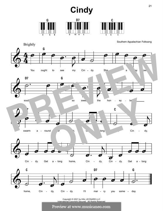 Cindy: Für Klavier, leicht by folklore