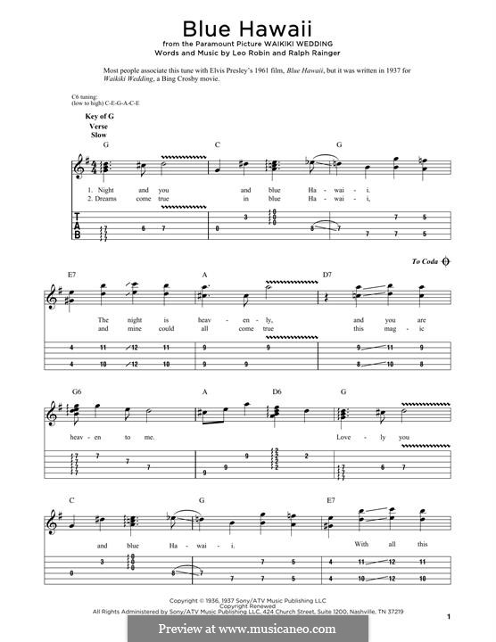 Blue Hawaii (Elvis Presley): Für Ukulele by Leo Robin, Ralph Rainger