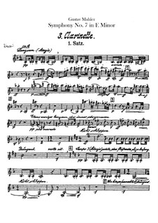 Sinfonie Nr.7 in e-Moll: Klarinett III, Klarinett in Es und Bassklarinettenstimmen by Gustav Mahler
