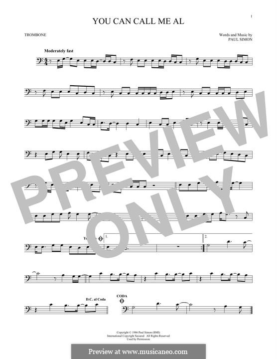 You Can Call Me Al: For trombone by Paul Simon
