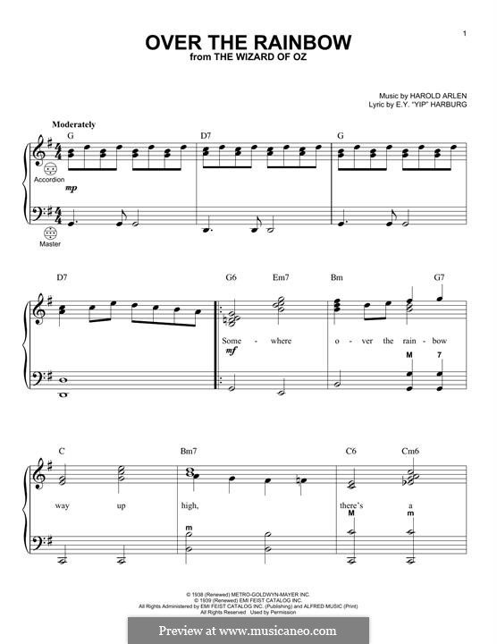 Instrumental version: Für Akkordeon by Harold Arlen