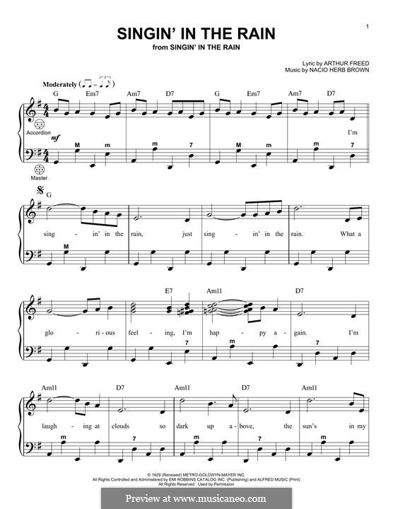 Singin' in the Rain (Gene Kelly): Für Akkordeon by Nacio Herb Brown