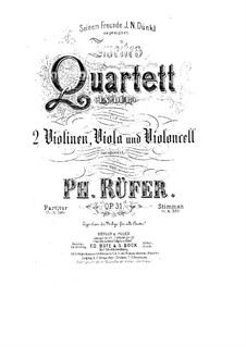 Streichquartett Nr.2 in Es-Dur, Op.31: Vollpartitur by Philippe Rüfer