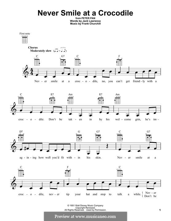 Never Smile at a Crocodile: Für Ukulele by Frank Churchill