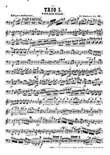 Klaviertrio No.1 in B-Dur, D.898 Op.99: Cellostimme by Franz Schubert