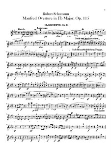 Manfred, Op.115: Ouvertüre – Klarinettenstimmen by Robert Schumann
