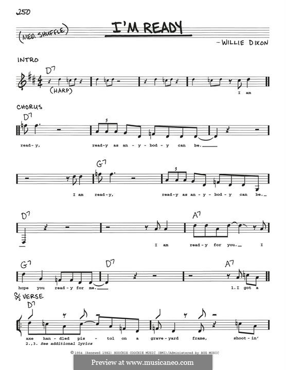 I'm Ready: Melodische Linie by Willie Dixon