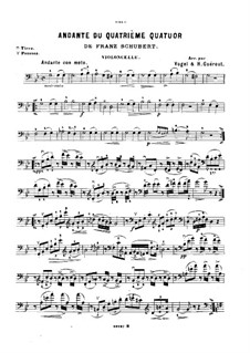 Streichquartett Nr.14 in d-Moll 'Tod und das Mädchen', D.810: Teil II. Bearbeitung für Violine (oder Flöte, oder Cello) und Klavier – Cellostimme by Franz Schubert