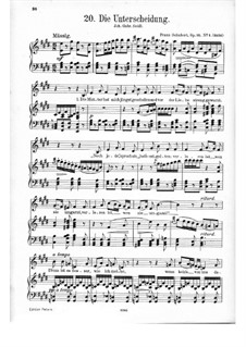Vier Refrain-Lieder, D.866 Op.95: Nr.1 Die Unterscheidung by Franz Schubert