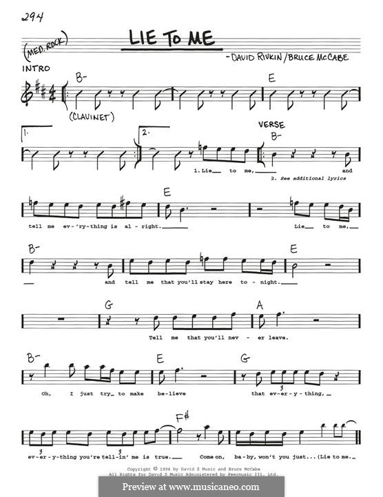 Lie to Me von D. Rivkin - Noten auf MusicaNeo