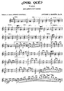 Waltz 'Why?', Op.28: Waltz 'Why?' by Antonio Jimenez Manjón