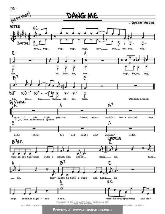 Dang Me: Melodische Linie by Roger Miller