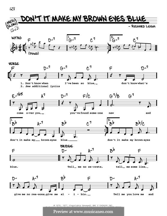 Don't It Make My Brown Eyes Blue (Crystal Gayle): Melodische Linie by Richard Leigh