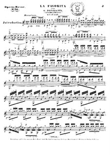 Die Favoritin : Ausgewählte Melodien, für Gitarre by Gaetano Donizetti