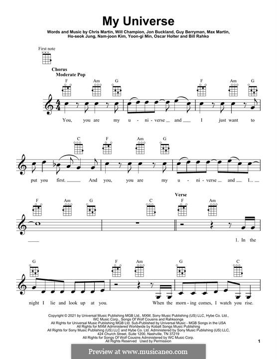 My Universe (Coldplay & BTS): Für Ukulele by Will Champion