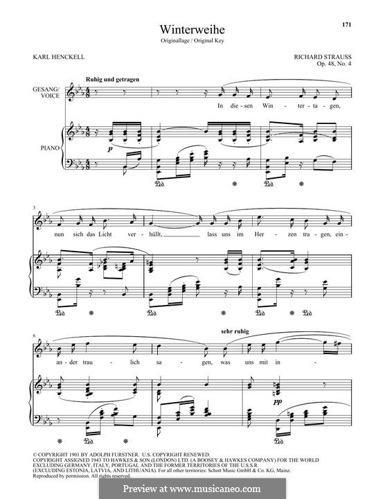 No.4 Winterweihe: High Voice by Richard Strauss