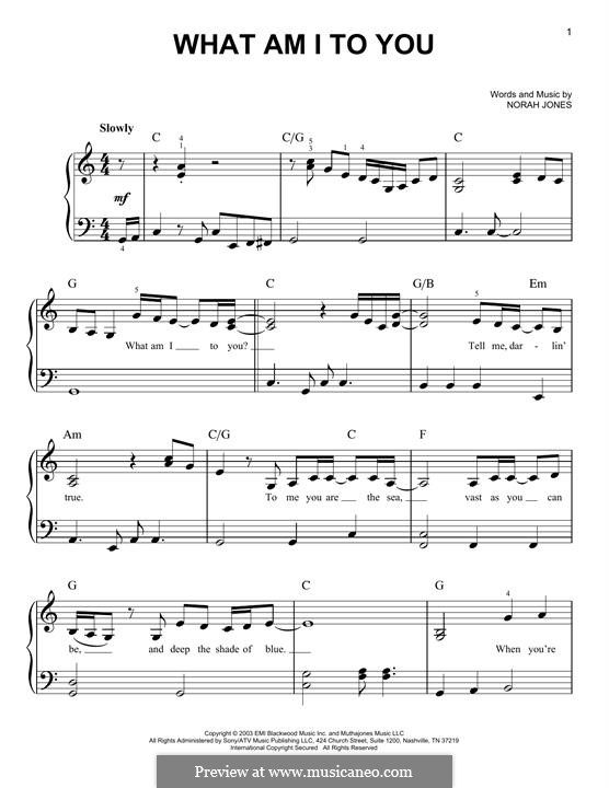 What am I to You: Für Klavier by Norah Jones