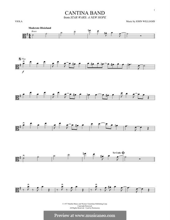 Cantina Band (from Star Wars: A New Hope): For viola by John Williams