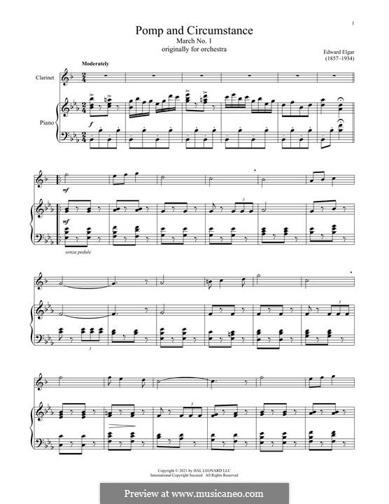 Marsch Nr.1: Für Klarinette und Klavier by Edward Elgar
