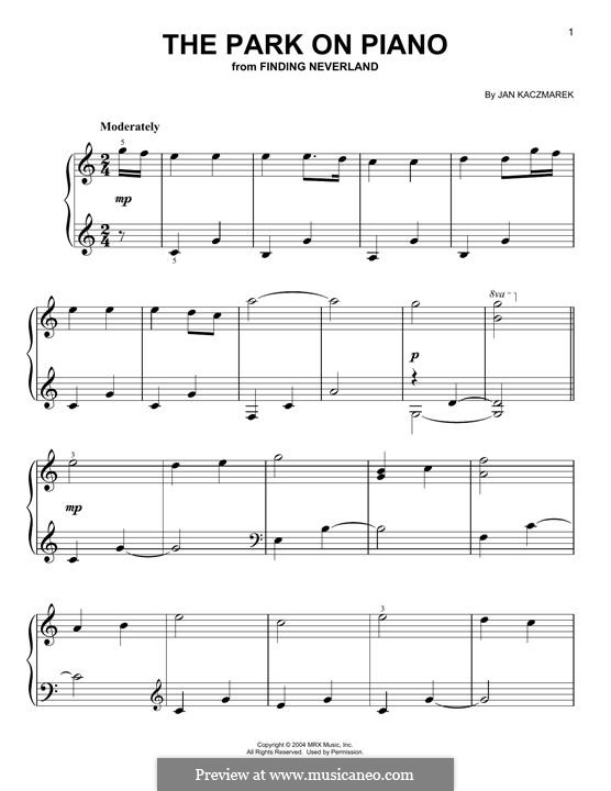 The Park on Piano (from Finding Neverland): Für Klavier by Jan A.P. Kaczmarek