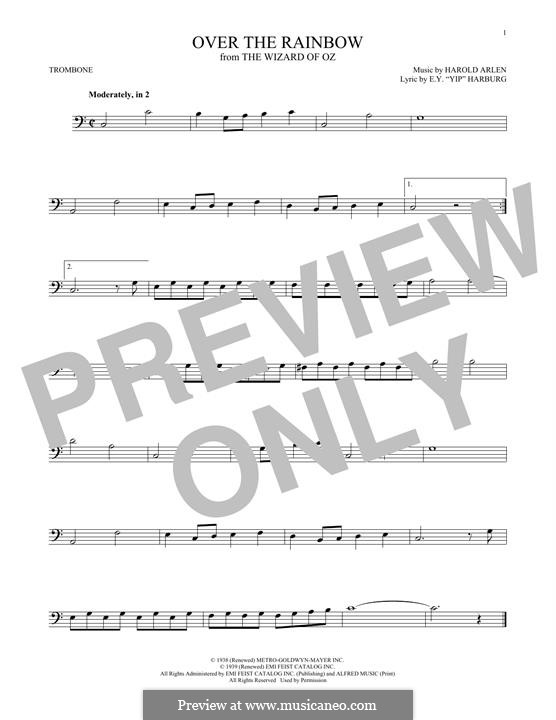 Instrumental version: For trombone by Harold Arlen