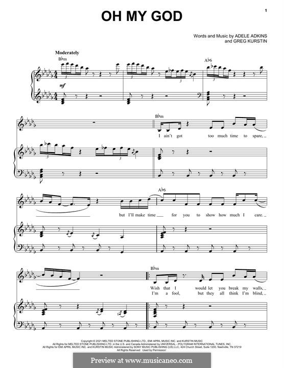 Oh My God (Adele): Für Stimme und Klavier by Greg Kurstin