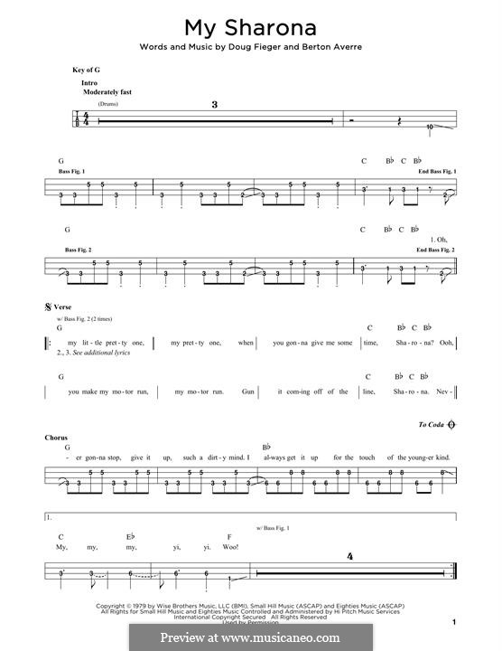 My Sharona (The Knack): Für Bassgitarre by Berton Averre, Douglas Fieger