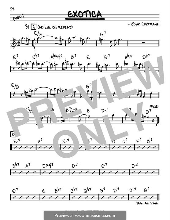 Exotica (Untitled Original): Melodische Linie by John Coltrane