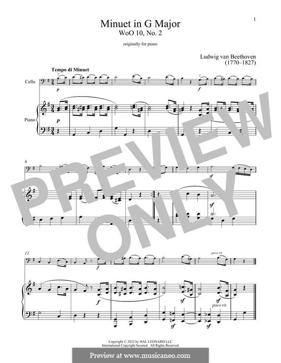 Menuett in G-Dur: Für Cello und Klavier by Ludwig van Beethoven